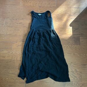 Madewell Black Sleeveless Midi Sundress